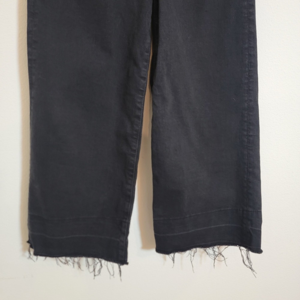 H&M &Denim Black Sz 4‎ Culotte High Waist Casual Wide Leg Jean Pant 5 Pocket - Picture 4 of 16